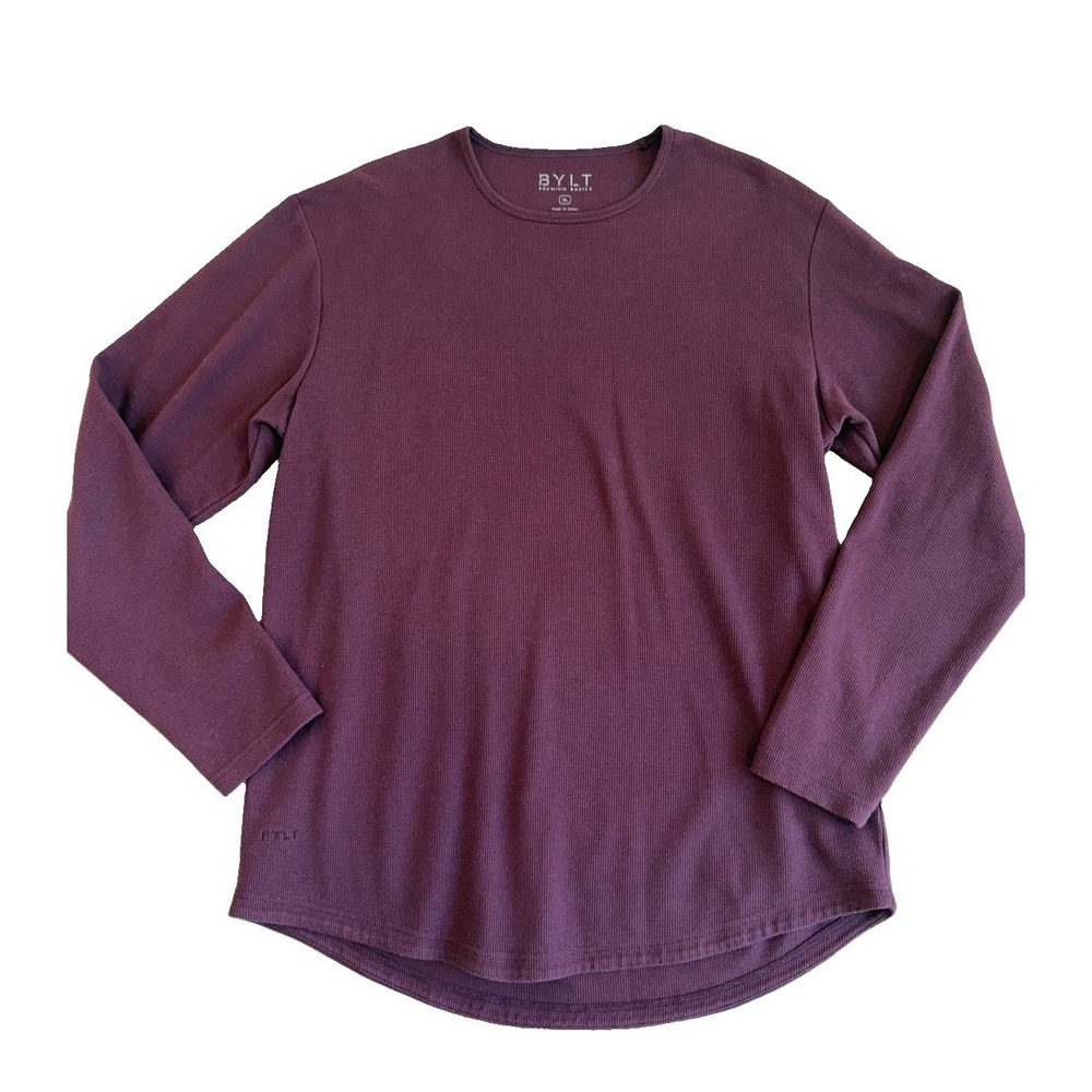 BYLT Basics Men's XL Basic Crew Long Sleeve Waffle Knit Tee Shirt